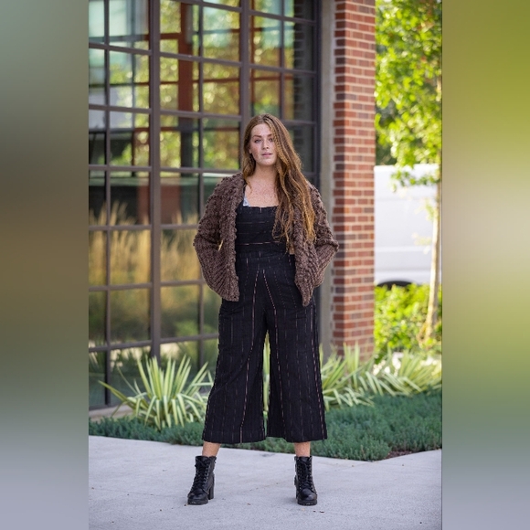 Liz Alig Pants - Liz Alig Dilsi Handwoven Cotton Overalls- XS, Black Stripe